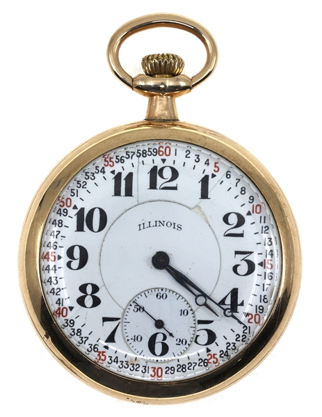 MENS ILLINOIS BUNN SPECIAL RAILROAD GRADE POCKET WATCH