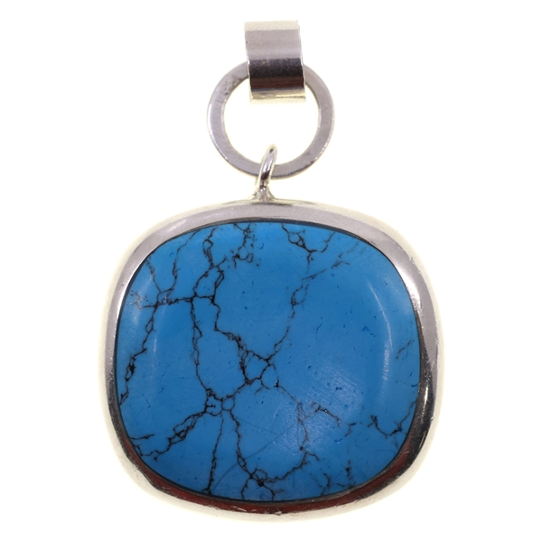 MEXICAN STERLING SILVER P&KN TURQUOISE PENDANT
