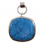 MEXICAN STERLING SILVER P&KN TURQUOISE PENDANT