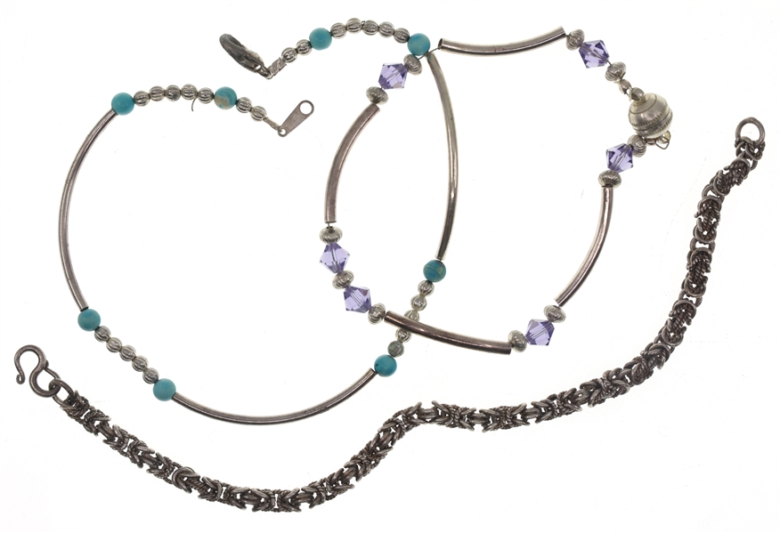 STERLING SILVER BRACELETS & ANKLET