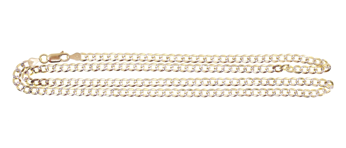 MENS STERLING SILVER VERMEIL CHAIN NECKLACE