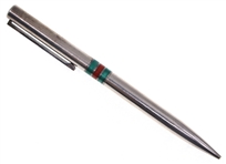 STERLING SILVER CASE GUCCI ENAMEL STRIPE BALLPOINT PEN