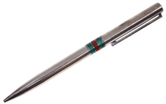 STERLING SILVER CASE GUCCI ENAMEL STRIPE BALLPOINT PEN