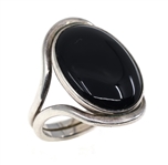 STERLING SILVER ONYX FASHION RING