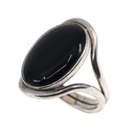 STERLING SILVER ONYX FASHION RING
