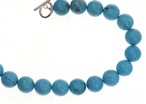 TURQUOISE BEADED STERLING SILVER NECKLACE