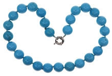 BEADED TURQUOISE STERLING SILVER NECKLACE