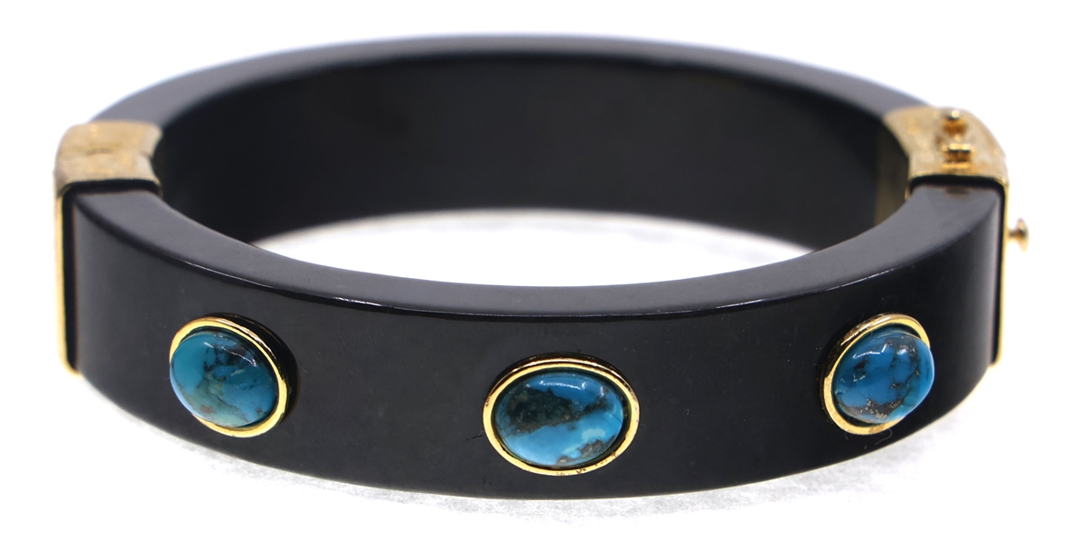 STERLING SILVER VERMEIL AGATE & TURQUOISE BRACELET