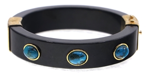 STERLING SILVER VERMEIL AGATE & TURQUOISE BRACELET