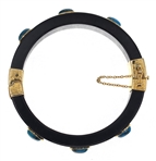 STERLING SILVER VERMEIL AGATE & TURQUOISE BRACELET