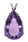 STERLING SILVER PEAR CUT AMETHYST PENDANT