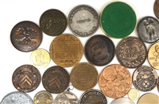 20TH C. BRASS, BRONZE & PEWTER TABLE MEDALS