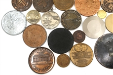 20TH C. BRASS, BRONZE & PEWTER TABLE MEDALS
