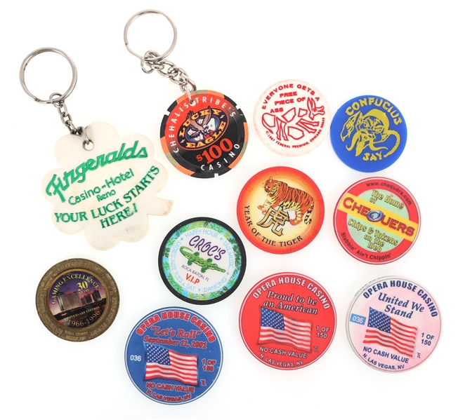 COMMEMORATIVE CASINO TOKENS & KEY CHAINS