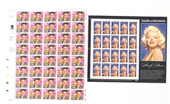 WWII, ELVIS, AND MARILYN MONROE POSTAGE STAMP SHEETS