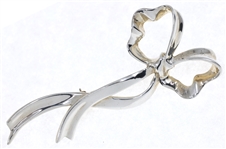 TIFFANY & CO. STERLING SILVER RIBBON BOW BROOCH