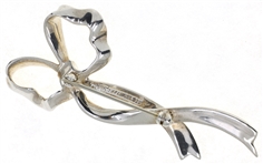 TIFFANY & CO. STERLING SILVER RIBBON BOW BROOCH