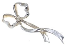 TIFFANY & CO. STERLING SILVER RIBBON BOW BROOCH