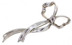 TIFFANY & CO. STERLING SILVER RIBBON BOW BROOCH