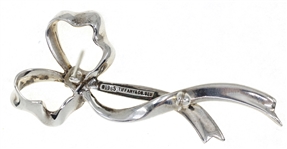 TIFFANY & CO. STERLING SILVER RIBBON BOW BROOCH