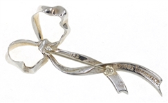 TIFFANY & CO. STERLING SILVER RIBBON BOW BROOCH