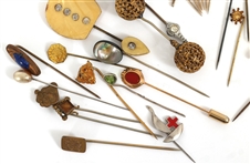 GOLD-TONE & SILVER-TONE STICK PINS & SMALL HATPINS