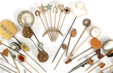 GOLD-TONE & SILVER-TONE STICK PINS & SMALL HATPINS