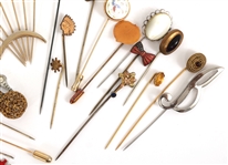 GOLD-TONE & SILVER-TONE STICK PINS & SMALL HATPINS