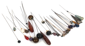 EARLY TO MID 20TH C. HATPINS - 6" TO 12" LENGTH