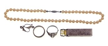 STERLING SILVER JEWELRY & PERFUME BOTTLE CASE