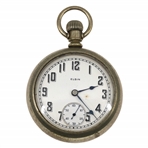 1920s MENS ELGIN NICKEL CASE POCKET WATCH