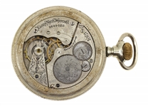 EARLY 20TH C. MEN'S ELGIN SILVERINE CASE POCKET WATCH
