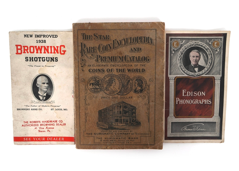 20TH C. SHOTGUN, COIN, & PHONOGRAPH CATALOGS