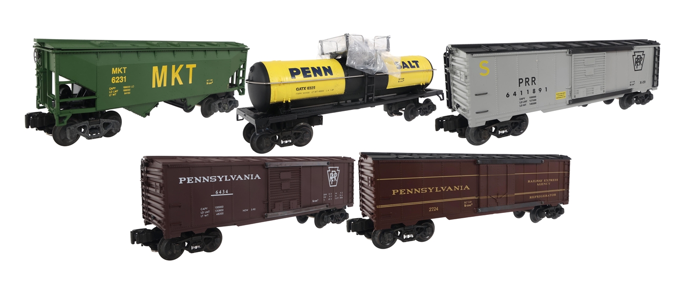 K-LINE O GAUGE TRAIN CARS - LOT OF 5