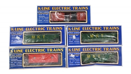 K-LINE O GAUGE TRAIN CARS - LOT OF 5
