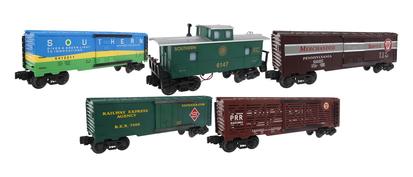 K-LINE O GAUGE TRAIN CARS - LOT OF 5