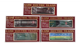 K-LINE O GAUGE TRAIN CARS - LOT OF 5