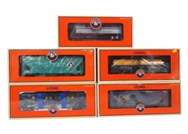 LIONEL O GAUGE TRAIN CARS - LOT OF 5