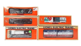 LIONEL O GAUGE TRAIN CARS - LOT OF 5