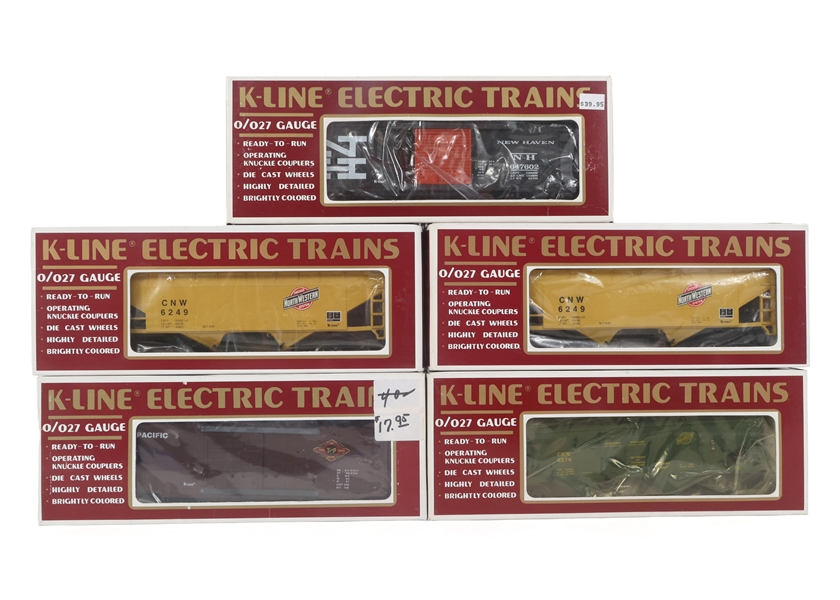 K-LINE O GAUGE TRAIN CARS - LOT OF 5