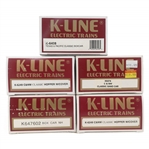 K-LINE O GAUGE TRAIN CARS - LOT OF 5