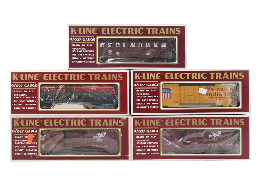 K-LINE O GAUGE TRAIN CARS - LOT OF 5