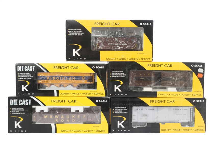 K-LINE O GAUGE TRAIN CARS - LOT OF 5