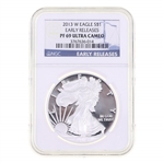 2013 US .999 SILVER EAGLE COIN NGC EARLY RELEASES PF 69