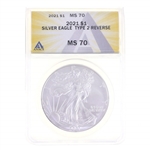 2021 US .999 SILVER EAGLE TYPE 2 $1 COIN ANACS MS 70