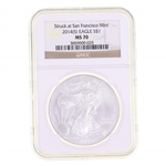 2014-S US .999 SILVER EAGLE $1 COIN NGC MS 70