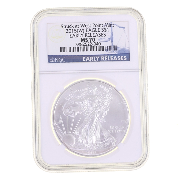 2015-W US .999 SILVER EAGLE $1 COIN NGC MS 70