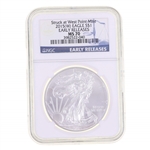 2015-W US .999 SILVER EAGLE $1 COIN NGC MS 70