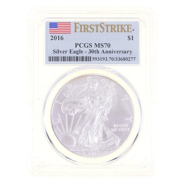 2016 US .999 SILVER EAGLE $1 COIN PCGS MS 70
