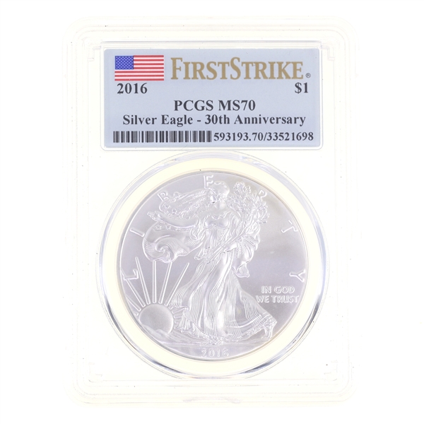 2016 US .999 SILVER EAGLE $1 COIN PCGS MS 70